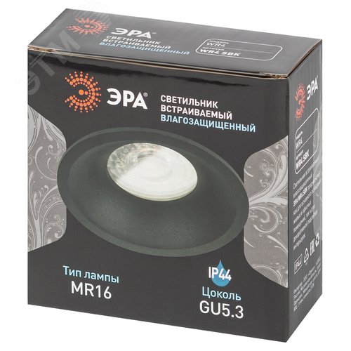 Светильник встраиваемый влагозащищенный под лампу MR16/GU5.3 (в комплект не входит) IP44 черный матовый WR4 SBK - фото 13