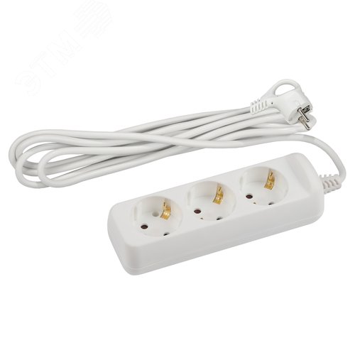 Изображение товара Удлинитель Россия U-3e-10m-3x1,5 c заземлением, 3 гнезда, 10м, ПВС, 3х1,5мм2, 16А U-3e-10m-3x1,5 (шт)