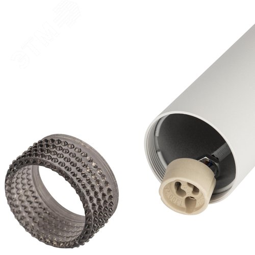 Светильник подвесной (подвес) PL18 WH/GR MR16 GU10 потолочный цилиндр белый, серый - фото 5