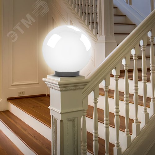 Светильник на опору/кронштейн НТУ 02-100-301 шар белый опаловый призма IP44 Е27 max100Вт d300mm - фото 5