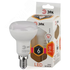 Лампа светодиодная LED R50-6W-827-E14 (диод, рефлектор, 6Вт, тепл, E14 (10/100/2800)