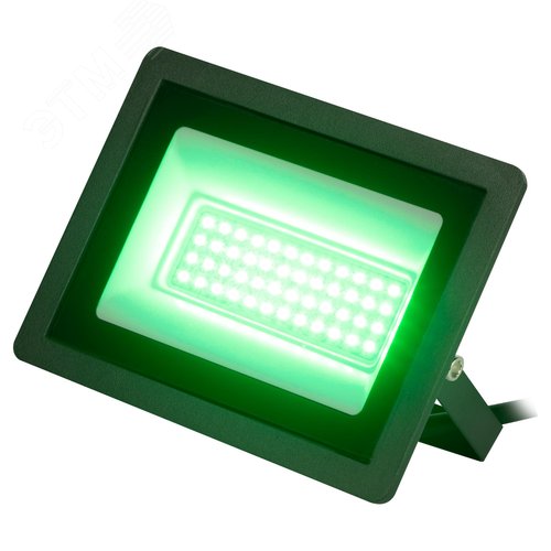 Прожектор светодиодный ДО-50 Вт зеленый цвет свечения 5000 Лм IP65 200-240В черный корпус 50w LPR-025-GREEN-050 - фото 5