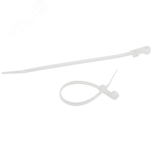 Изображение товара Стяжка кабельная нейлоновая (хомут) под винт 3.6 х 100 мм белая (100 шт/уп) NO-225-315 (упак)