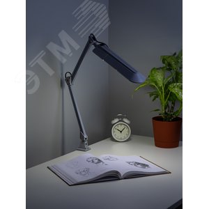 Светильник настольный с лампой PL на струбцине серый NL-201-G23-11W-GY ЭРА C0041458 ЭРА - 5