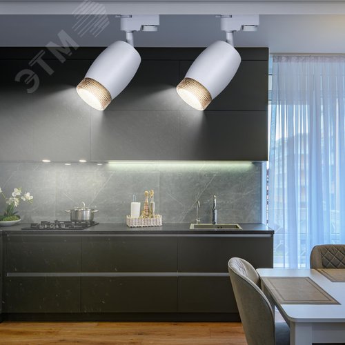 Светильник трековый TR51 - GU10 WH однофазный под лампу GU10 матовый белый - фото 6