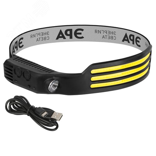 Фонарь налобный светодиодный GA-808 Кибер-3       ккумуляторный 5 Вт COB + 3 Вт LED сенсорное управление 5 режимов - фото 4