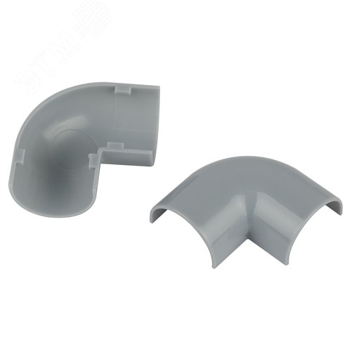 Изображение товара Поворот T-90-KK-30-13-F на 90 градусов для полукруглого кабель-канала серый 30х13мм 2шт/комплект (шт)