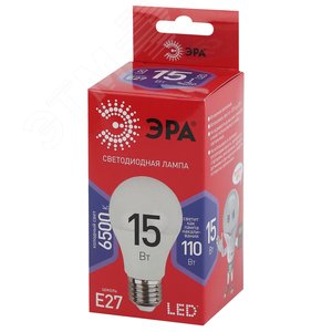 Лампа светодиодная LED 15 Вт 1200Лм 6500К груша холодный E27 220-240В LED A60-15W-865-E27 Red Line - фото 2