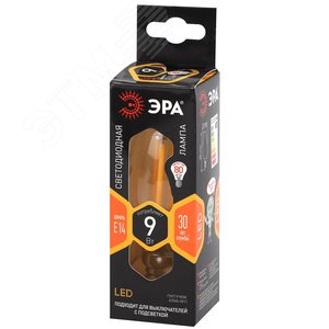 Лампа светодиодная декоративная LED 9 Вт 1170Лм 2700К свеча, филамент теплый E14 230В F-LED B35-9w-827-E14 - фото 2