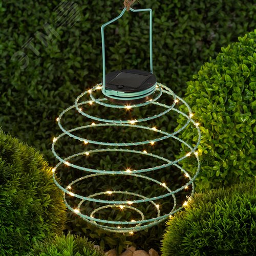 Светильник садовый подвесной Спираль на солнечной батарее, 16 см ERASF024-28 - фото 4