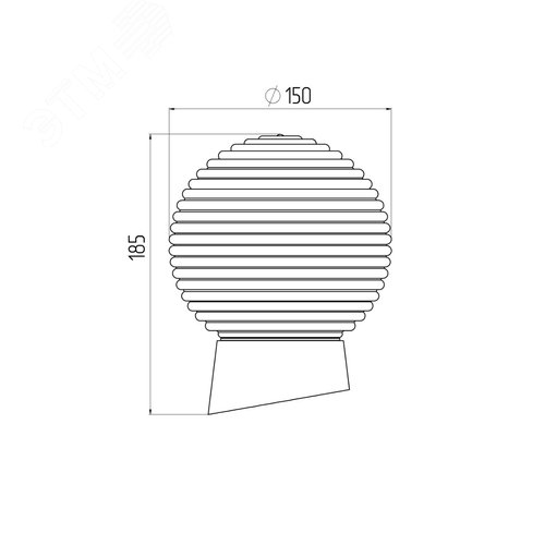 Светильник НБП 01-60-004 с наклонным основанием Гранат стекло IP20 E27 max 60Вт D150 шар - фото 8