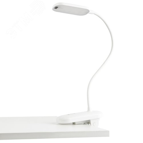 Светильник настольный светодиодный аккумуляторный на прищепке 6Вт белый NLED-525-6W-W - фото 2