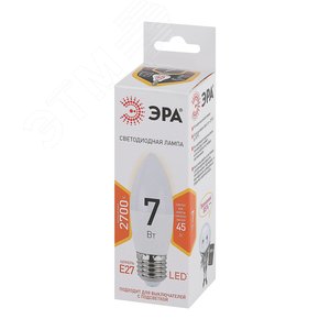 Лампа светодиодная LED 7 Вт 560Лм 2700К свеча теплый E27 170-265В LED B35-7W-827-E27 Standart - фото 2