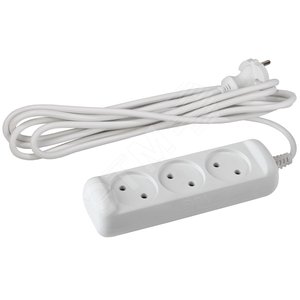 Изображение товара Удлинитель без заземления, 2х1мм2, 10А, ПВС, 3 гнезда, 5м 10/840 U-3-5m-2x1 (шт)