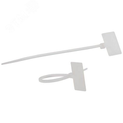 Изображение товара Стяжка кабельная нейлоновая (хомут) 2.5 х 115 мм белая с площадкой для маркировки 27 х 13 мм (50 шт/уп) NO-225-319 (упак)
