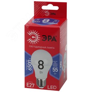 Лампа светодиодная LED 8 Вт 640Лм 6500К груша холодный E27 220-240В LED A60-8W-865-E27 Red Line - фото 2