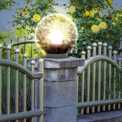 Светильник на опору/кронштейн НТУ 02-60-255 шар дымчатый призма IP44 Е27 max60Вт d250mm - фото 4