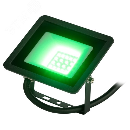 Прожектор светодиодный ДО-20 Вт зеленый цвет свечения 2000 Лм IP65 200-240В черный корпус 20w LPR-025-GREEN-020 - фото 5