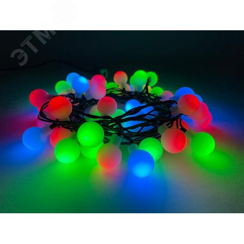 Гирлянда LED Нить Шарики d18мм, 5 м мультиколор, 220V ENIN - 18BM - фото 6
