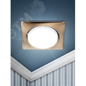 Светильник встраиваемый KL71 SB /1 (к) под лампу Gx53 квадратный 220V 13W бронза (40/960) - фото 2