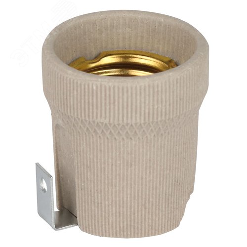 Патрон Е27 керамический белый с держателем - фото 1