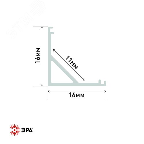 Профиль угловой анодированный CAB280 16х16мм, 2 м (60/2400) - фото 2