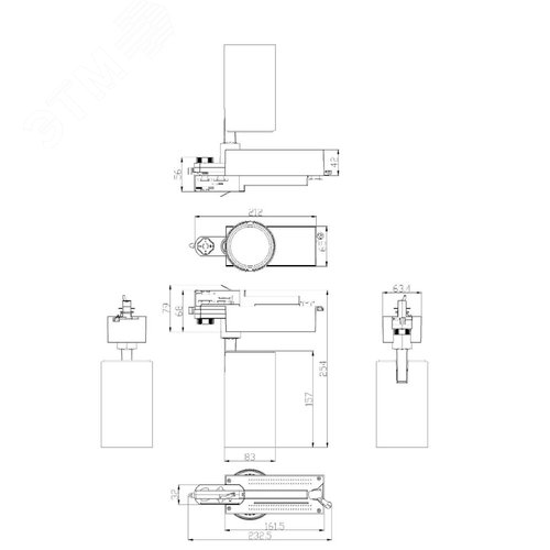 Светильник трековый трёхфазный SТR-30-36-40K-W30 узкий луч 4000K белый - фото 7