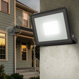 Прожектор светодиодный ДО-50 Вт 6500К 4000 Лм IP65 черный 50w холодный 200-240В LPR-023-0-65K-050 - фото 6