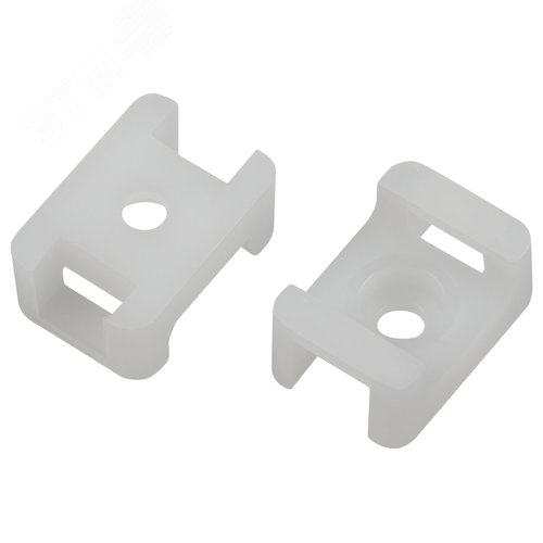 Изображение товара Площадка с монтажным отверстием под хомуты 22х16 мм белая М4 10 штук NO-225-313 (упак)