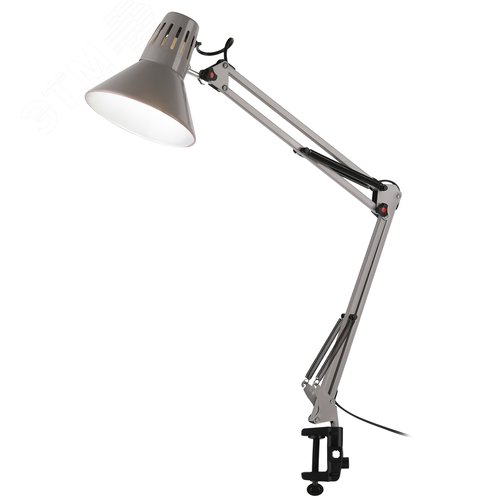 Светильник настольный N-121-E27-40W-GY Е27 на струбцине серый - фото 7