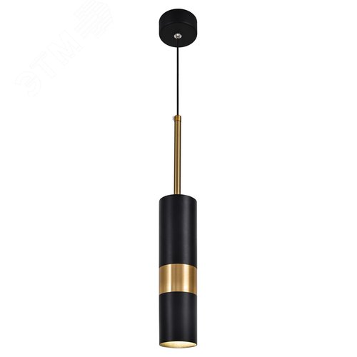 Светильник подвесной потолочный PL33 BK/GD MR16 GU10 цилиндр черный, золото - фото 6