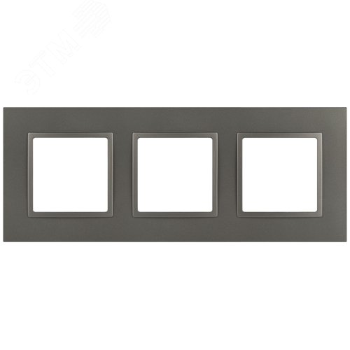 Изображение товара Рамка для розеток и выключателей 3 поста титан пластик ЭРА Elegance 14-5013-16 (шт)