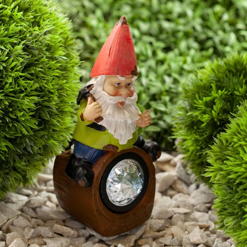 Светильник садовый на солнечной батарее, полистоун, цветной, 20,4 см SL-RSN20-GN-3S - фото 5