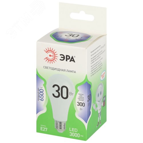 Лампа светодиодная LED 30 Вт 3000Лм 6500К груша холодный E27 220-240В LED A65-30W-865-E27 Green Line - фото 3