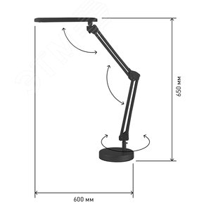 Светильник настольный светодиодный на струбцине и с основанием черный NLED-440-7W-BK - фото 5