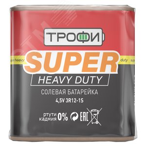 Батарейка Трофи 3R12-1S SUPER HEAVY DUTY Zinc (10/100/4800)