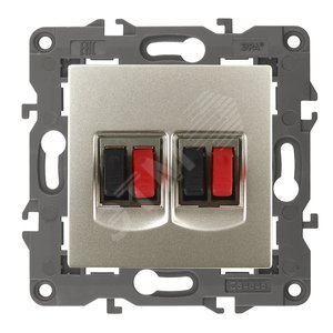 Изображение товара Розетка аудио двойная, Эра Elegance, шампань, 14-3112-04 (шт)