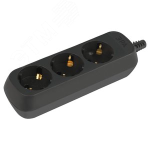 Изображение товара Колодка 3 розетки с заземлением черная КХ-3e-B (шт)