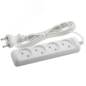 Изображение товара Удлинитель электрический без заземления 4 розетки 3м ШВВП 2x0,75мм2 6А UX-4-3m (шт)