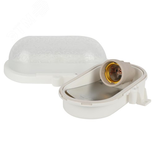 Светильник НБП 01-60-012 с ободком Евро пластик/стекло IP53 E27 max 60 Вт 184х115х90 овал белый - фото 5