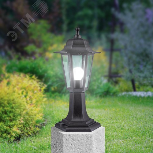 Светильник садово-парковый НТУ 06-60-001 Оскар шестигранный черный IP44 Е27 max60Вт - фото 5