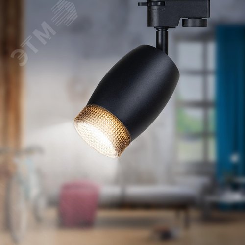 Светильник трековый TR51 - GU10 BK однофазный под лампу GU10 матовый черный под лампу GX53 - фото 2