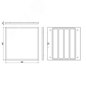 Светильник светодиодный ДВО/ДПО 40Вт с равномерной засветкой матовый 6500К 4200Лм <1% IP40 595x595 SPO-1-40-6K-M [4] - фото 6