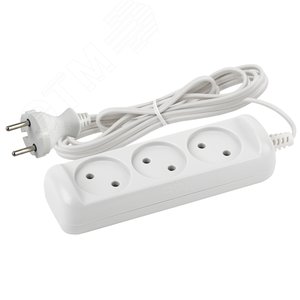 Изображение товара Удлинитель электрический без заземления 3 розетки 5м ШВВП 2x0,75мм2 6А UX-3-5m (шт)