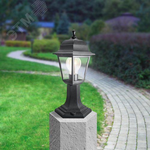 Светильник садово-парковый НТУ 04-60-001 Оскар четырехгранный черный IP44 Е27 max60Вт - фото 7