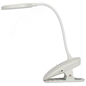 Светильник настольный NLED-513-6W-W светодиодный аккумуляторный на прищепке белый - фото 4