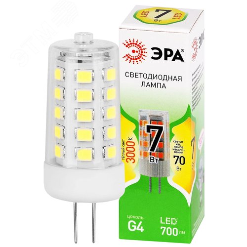 Лампа светодиодная LED 7Вт капсула G4-JC-7W-830-12V G4 GREEN LINE - фото 2