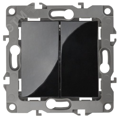 Изображение товара Переключатель Серия 12 12-1112-06 перекрёстный двойной, 10АХ-250В, чёрный (шт)