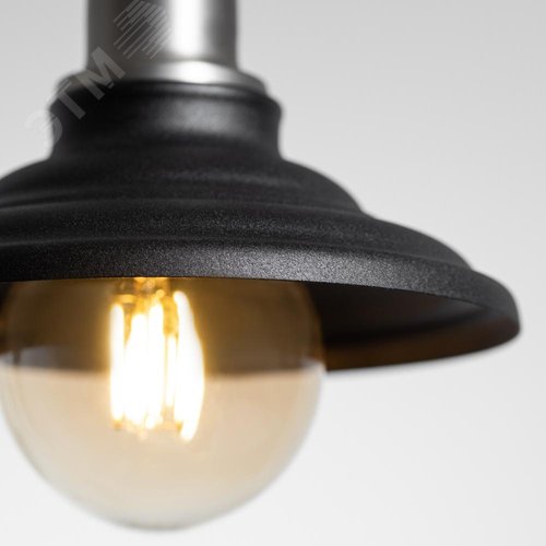 Светильник PL4 BK/BN Подвес металл, E27, max 60W, d203 мм, шагрень черный/темный никель - фото 6