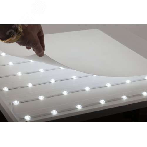 Светильник светодиодный ДВО/ДПО-40Вт с равномерным свечением со встроенным БАП 1час 6500K 595х595 SPO-1-40-6K-M-EM - фото 4